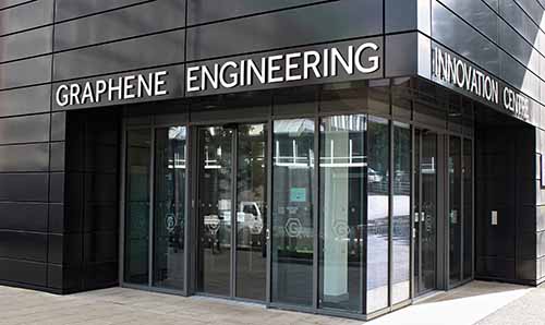 Exterior shot of entrance to the Graphene Engineering Innovation Centre